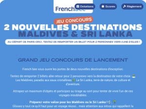 2 vols A/R à destination des Maldives ou du Sri Lanka et au départ de Paris valeur 3 232 €
