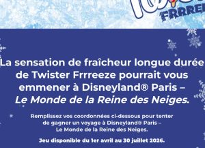 1 voyage pour 4 personnes à Disneyland Paris, Le Monde de la Reine des Neiges valeur 2 781 €