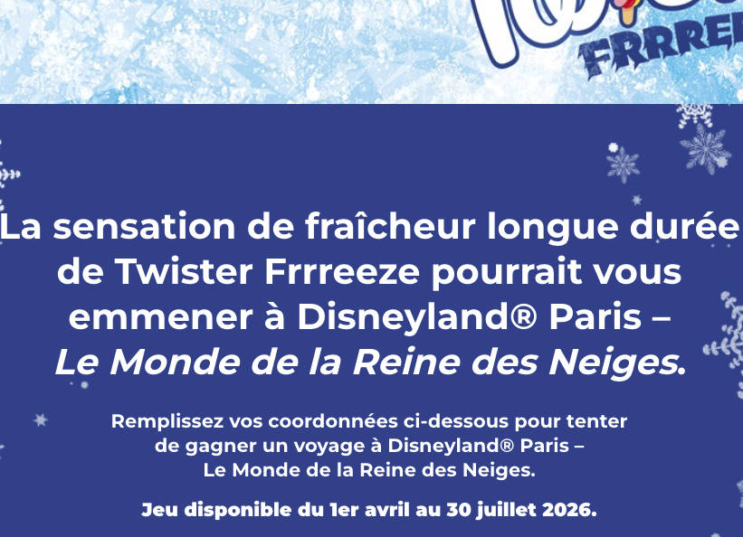 1 voyage pour 4 personnes à Disneyland Paris, Le Monde de la Reine des Neiges valeur 2 781 €