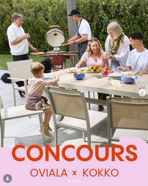 1 table extensible Tivoli + 8 chaises et 1 barbecue KOKKO Kamado