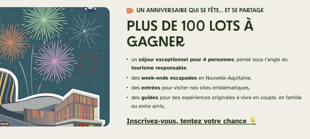 1 séjour de 7 jours et 6 nuits pour 4 personnes en Nouvelle-Aquitaine valeur 2 500 €