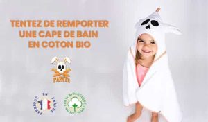cape de bain en éponge de coton bio