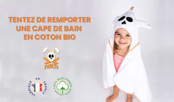 cape de bain en éponge de coton bio