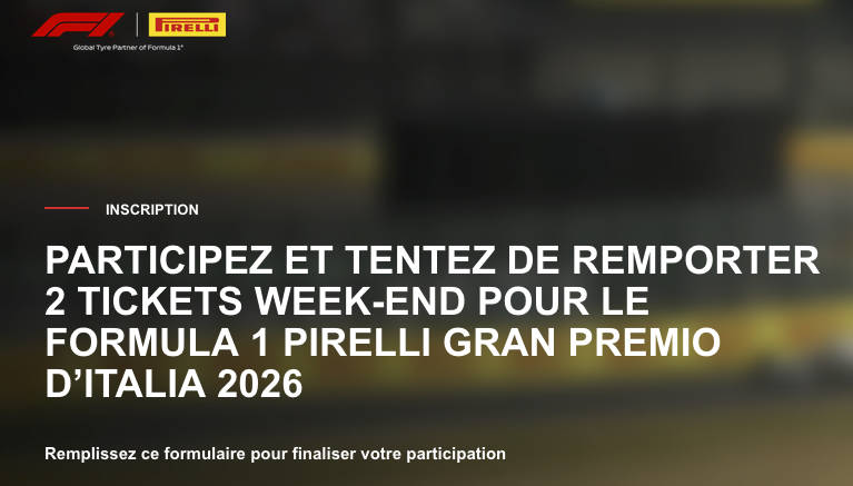 week-end pour 2 personnes à Monza afin d'assister au Grand Prix d'Italie