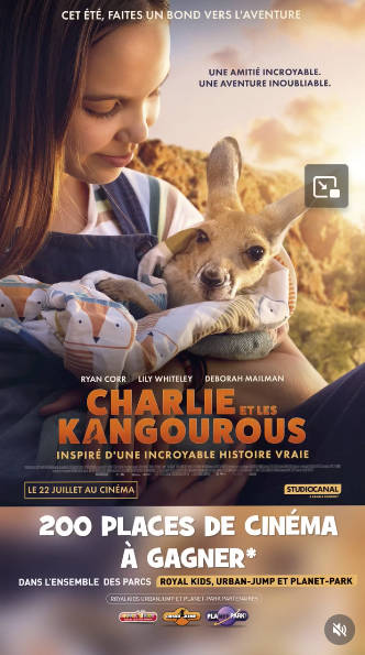 200 places de cinéma pour le film "Charlie et les kangourous"