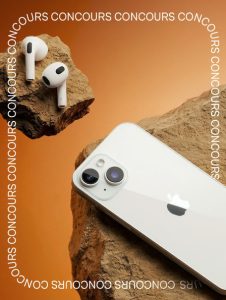 1 iPhone 14 128 Go blanc + 1 paire d'AirPods 3 reconditionnés