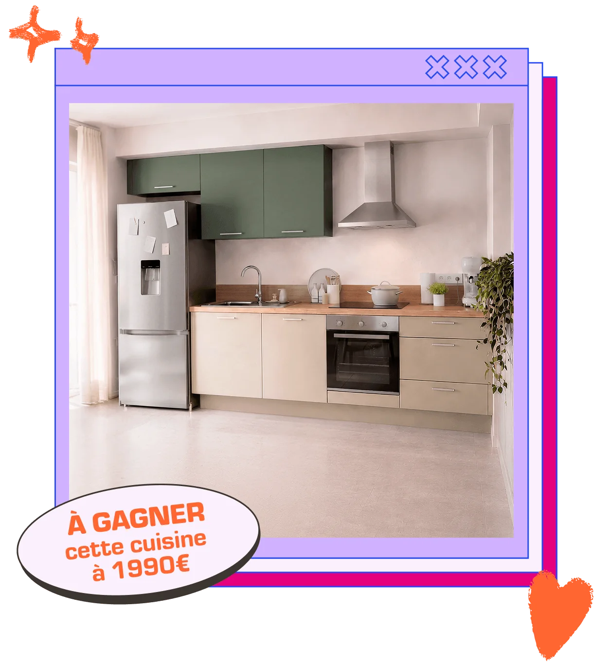 1 cuisine complète de notre Gamme Access d’une valeur de 1 990€