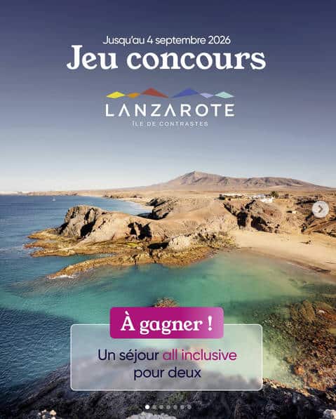 1 séjour de 7 jours pour 2 personnes à Lanzarote (vol+hôtel+transferts) valeur 2 000 €