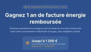 1 an de facture d'énergie remboursée