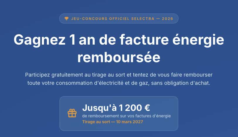 1 an de facture d'énergie remboursée