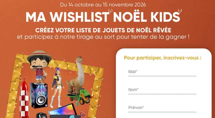 liste de souhaits de 5 produits